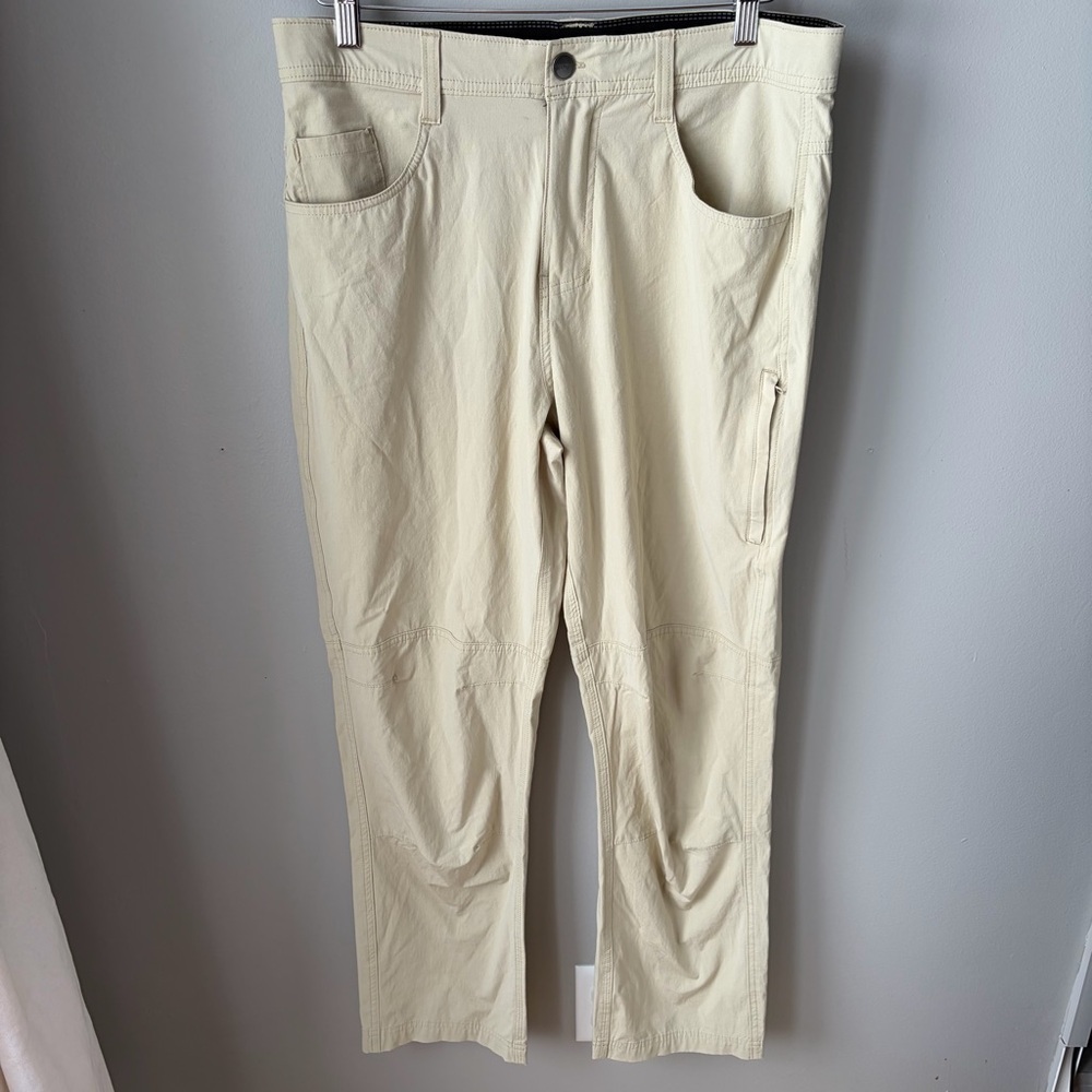 Ascend outdoor hiking pants men's 34 X 30‎ beige Flex stretch Cotton Blend